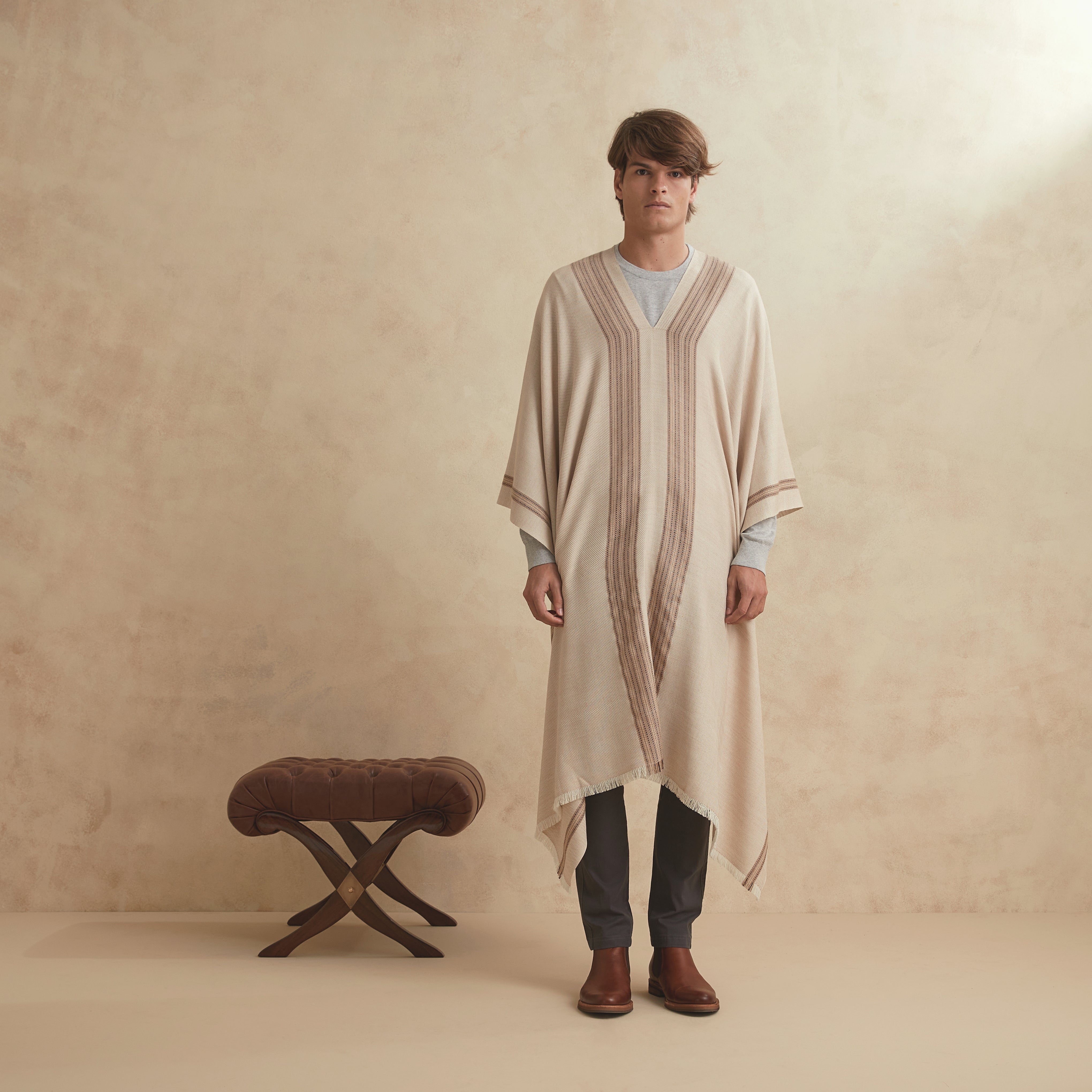 PONCHO TELIL - camello