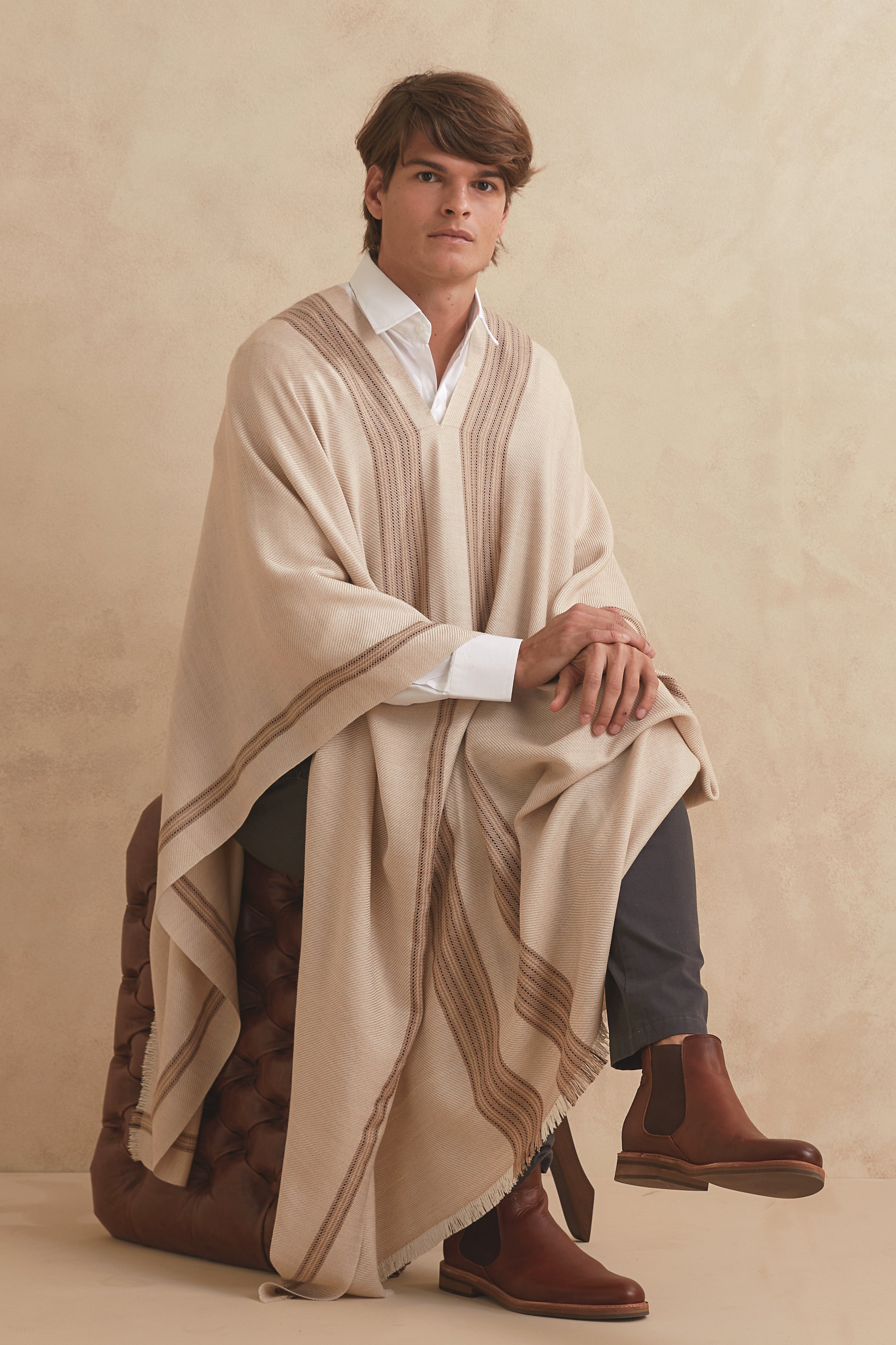 PONCHO TELIL - camello